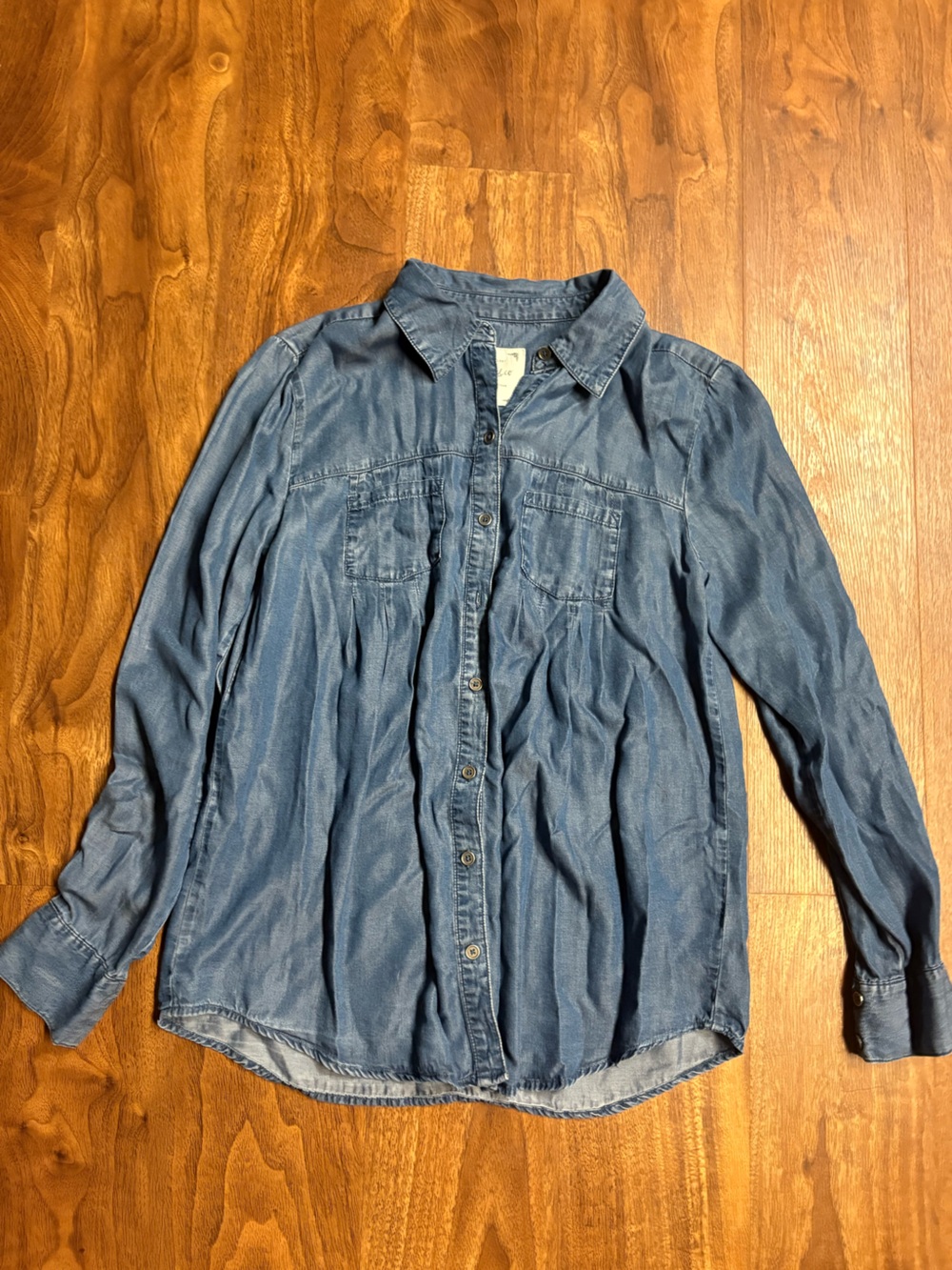 Style & Co. Women's 100% Lyocell Soft Chambray Denim Button Down Shirt - Size XS